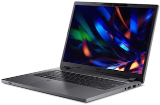 Acer TravelMate TMP214-55-39GY 14" WUXGA IPS SlimBezel LTE Intel Core i3-1315U Processor 8 GB DDR4 512GB PCIe NVMe SSD SD card reader WIFI6E+BT 2x2 AX+BT 6E 53Wh Li-ion battery 65W TypeC adapter Windows 11 Home 3 YRS OSW