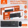 Jeqang JW-6800 Full Size 104 Keys Ergonomic Wireless Keyboard Mouse Combo 2.4Ghz Waterproof Multimedia PC Laptops Optical